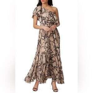 Solace London Brown Python Snake Print‎ Rosa Maxi Dress, Size 8